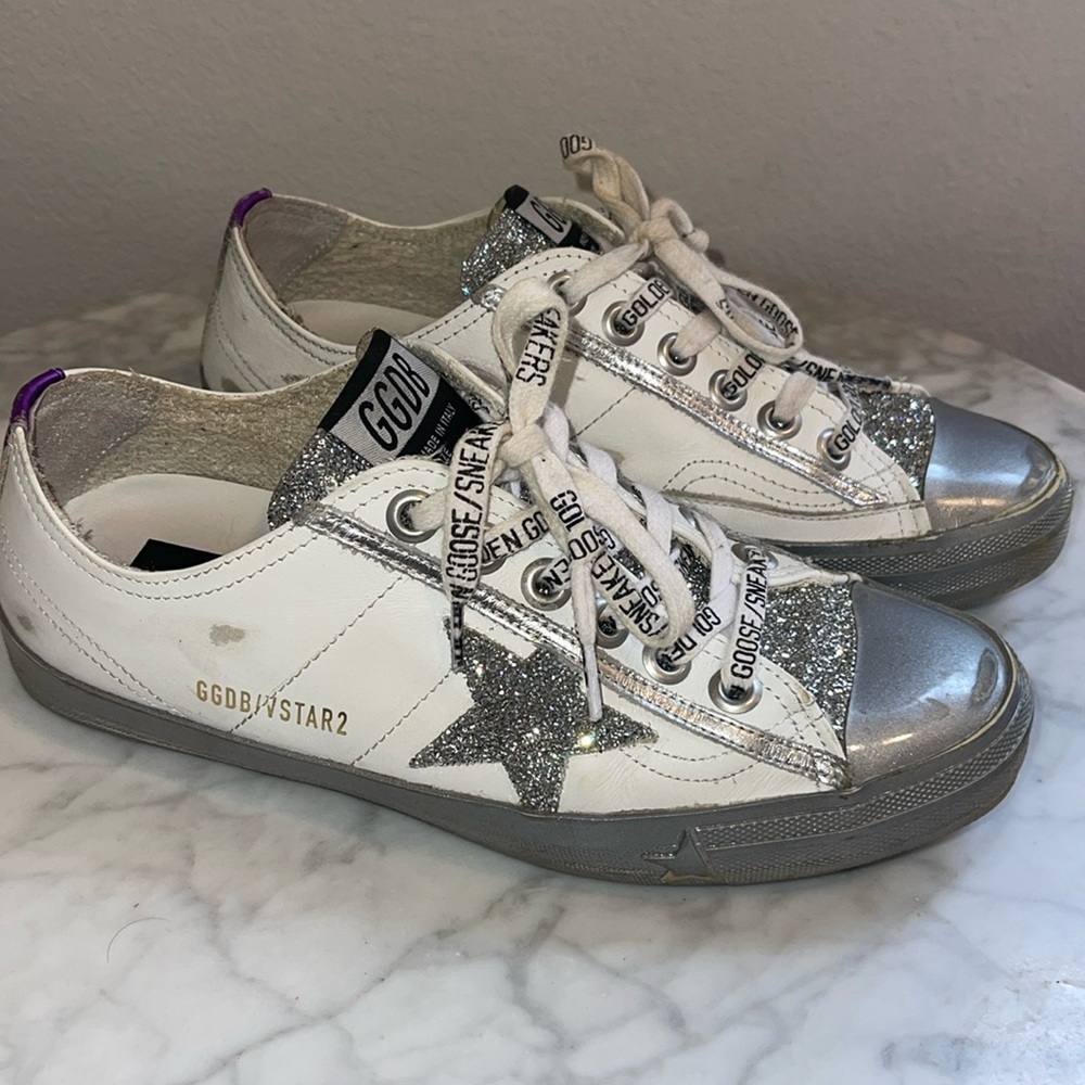 Golden Goose - Super LTD with Silver Swarovski Crystal